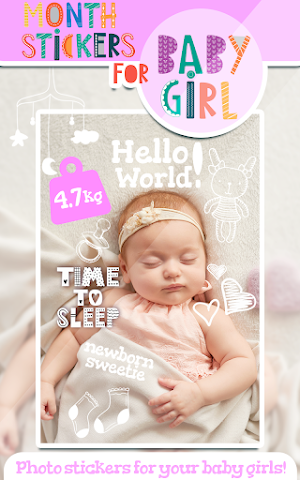 Month Stickers for Baby Girl Screenshot 0