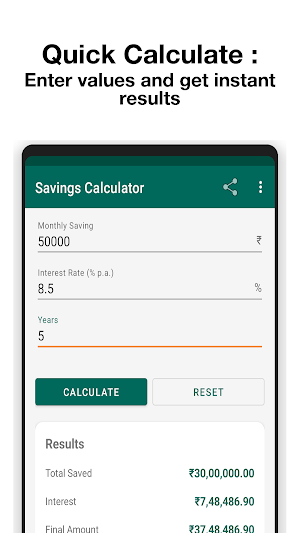 Savings Calculator Screenshot 1