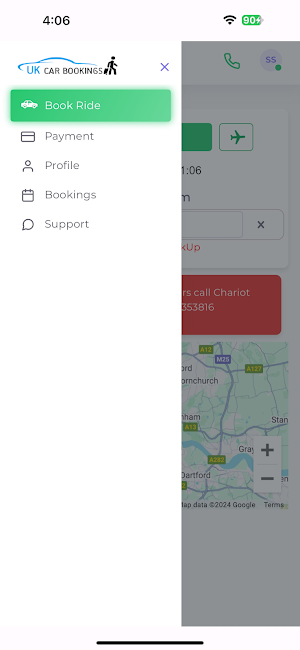 UKCB Passenger App Screenshot 1