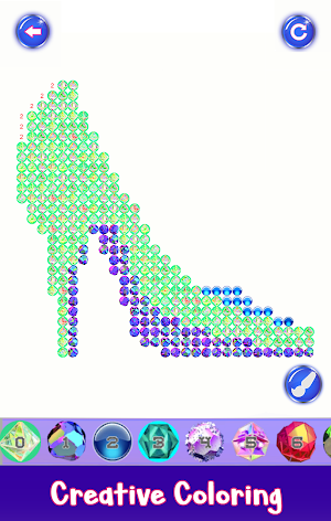 Animated Color by Number: Diamonds, Crystals, Neon Screenshot 2