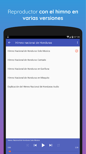 Cuestionario del Himno Nacional de Honduras Screenshot 1