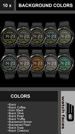 aad 17 black 3D watch faces Screenshot 3