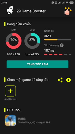 29 Game Booster, Gfx tool, Nickname generation Screenshot 0