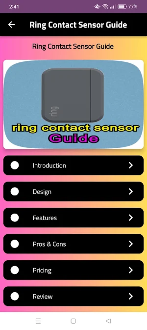 ring contact sensor guide Screenshot 0