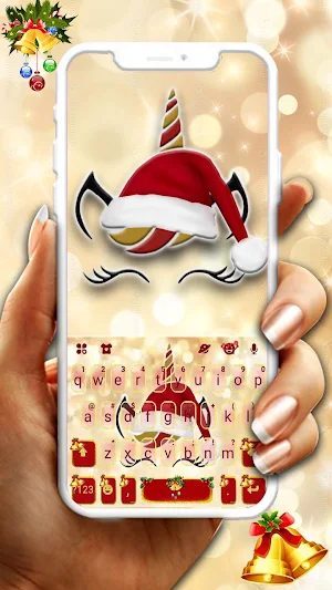 Christmas Unicorn Keyboard Theme Screenshot 0