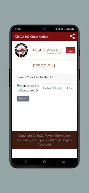 PESCO Online Bill Check Screenshot 1