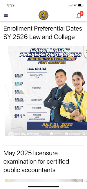 JRU Mobile App Screenshot 0