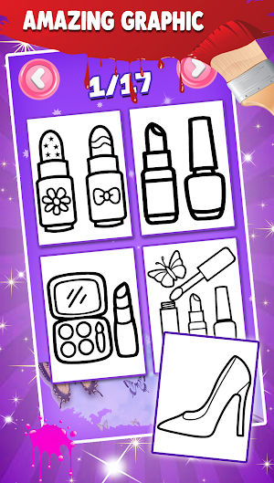 Beauty Coloring Book For Kids - ART Game Screenshot 1