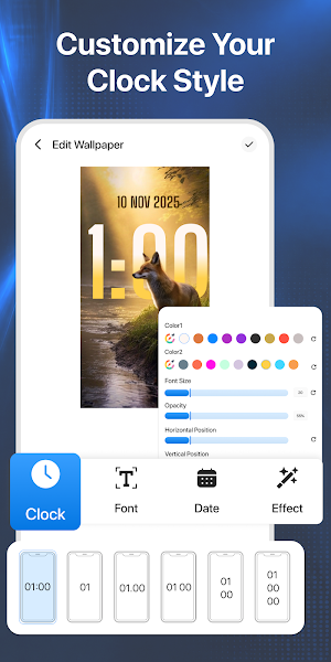 Depth Effect Wallpaper & Clock Screenshot 1