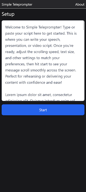 Simple Teleprompter Screenshot 1