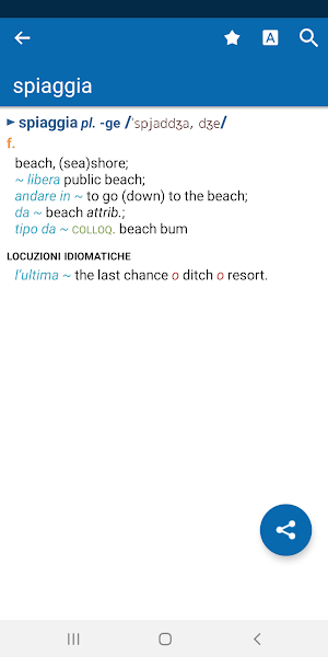 Concise Oxford Italian Dictionary Screenshot 0