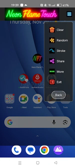 Neon Flame Touch Screenshot 1