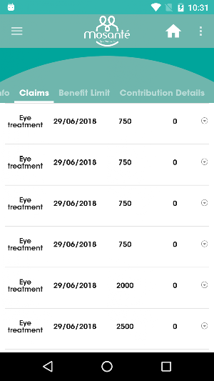 Mosanté App Screenshot 2