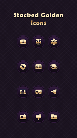 Stacked Golden - Purple Icons Screenshot 2