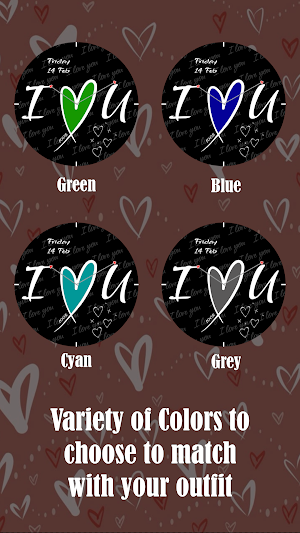I Love You Analog Watchface Screenshot 2