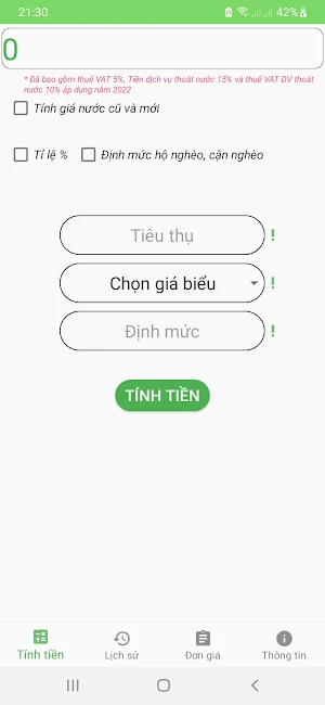 Tính tiền nước - tiền nước Screenshot 2
