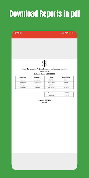 Project Cost Control Screenshot 3