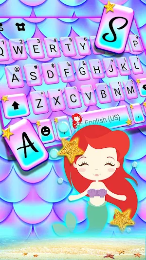 Laser Pretty Mermaid Keyboard Theme Screenshot 1