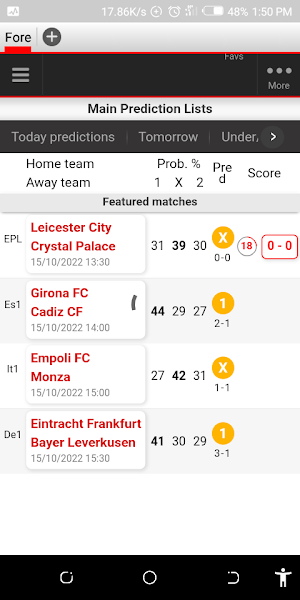 ForeFootball Predictions Screenshot 3