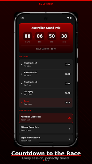 F1calendar – Race Countdown Screenshot 0