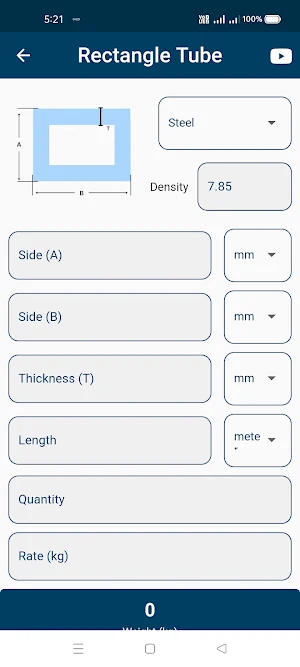 Metal Weight Calculator Screenshot 3