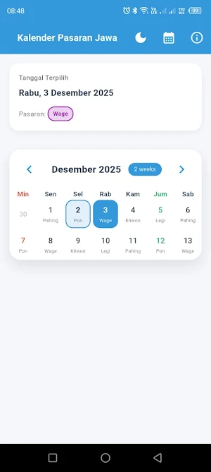 Kalender Pasaran Jawa Screenshot 1