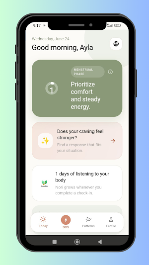 Nourish: Cycle & Craving Log Screenshot 1