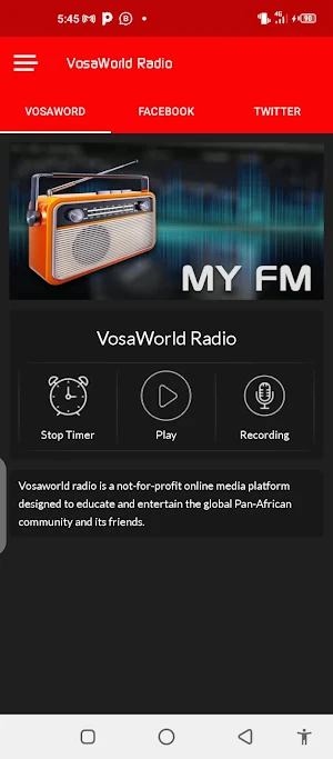 VosaWorld Radio Screenshot 1