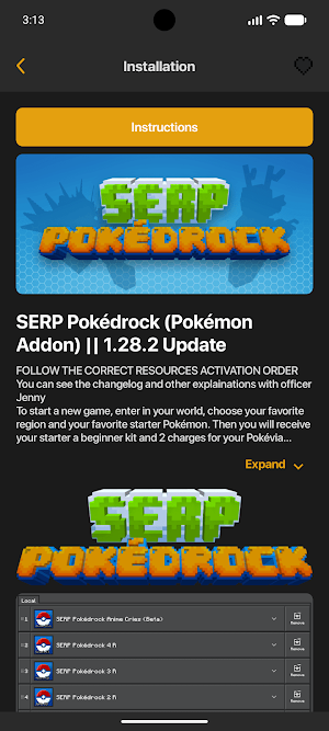 SERP Pokedrock mod Minecraft Screenshot 1