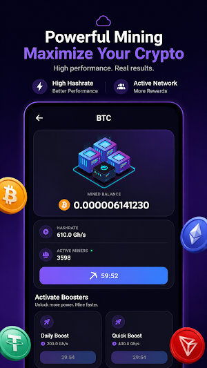HashMine - Crypto Cloud Mining Screenshot 2
