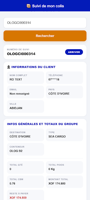Olam Suivi Screenshot 2
