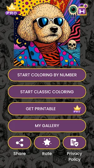 Creepy Dog Color by Number Screenshot 1