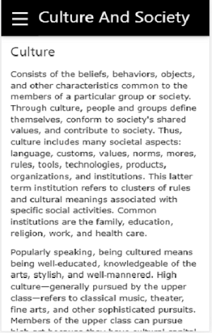 Culture and Society Screenshot 2