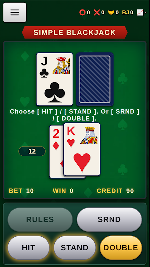 Simple Blackjack Card Game Screenshot 0