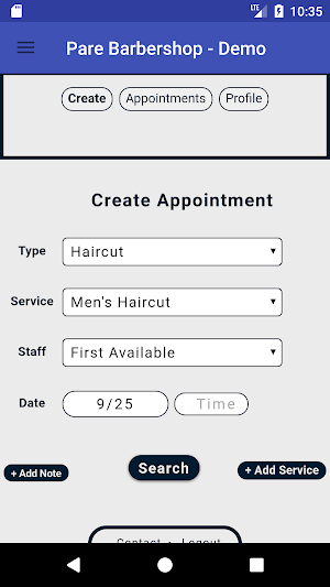 PARE Barbershop - Demo Screenshot 2