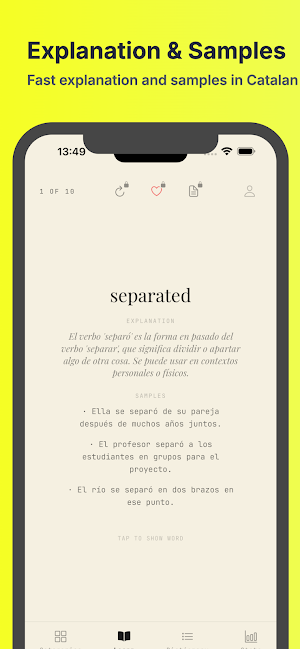 Spanish Vocabulary Screenshot 2
