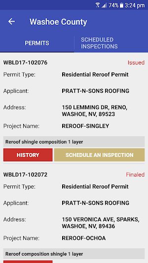 Washoe Building Inspections Screenshot 1