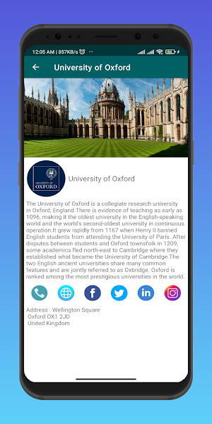 UK Ranking University Info Screenshot 2
