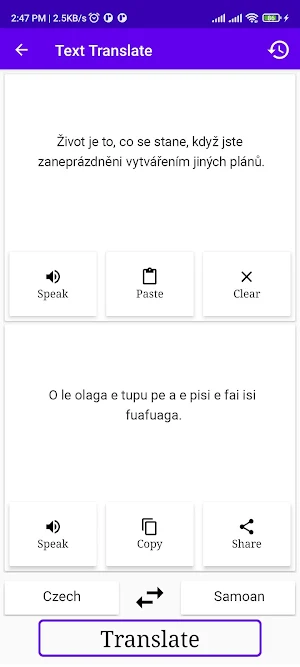 Czech To Samoan Translator Screenshot 1