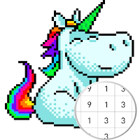 Unicorn Art Pixel - Color By N