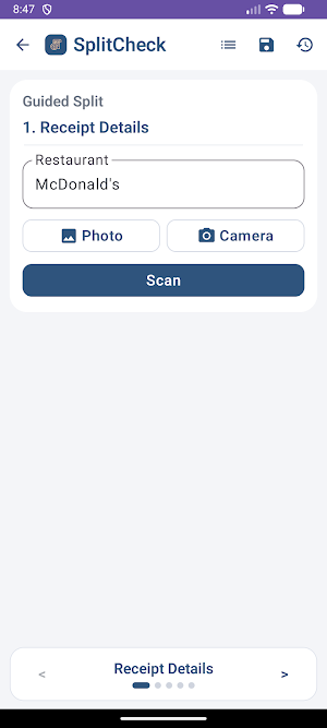 SplitCheck: Scan-Select-Split Screenshot 0