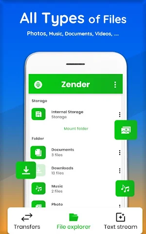 Zender : file transfer share i Screenshot 2