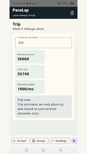 PaceLap: Lease Mileage Screenshot 3