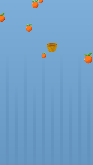 Orange basket catching game 3d Screenshot 1