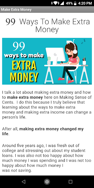99 Ways To Make Extra Money Screenshot 0