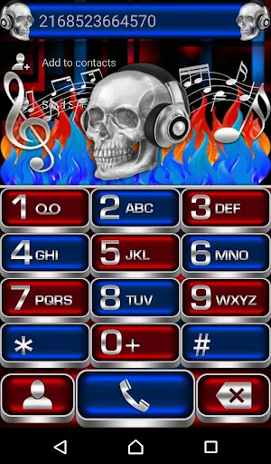Skull on Fire Dialer theme Screenshot 0