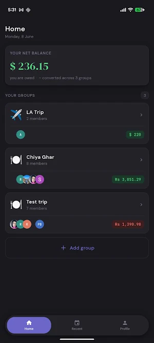 ClearTab: Split Bills Clearly Screenshot 0