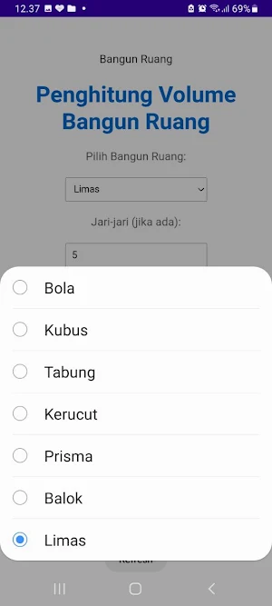 Volume Bangun Ruang Screenshot 2