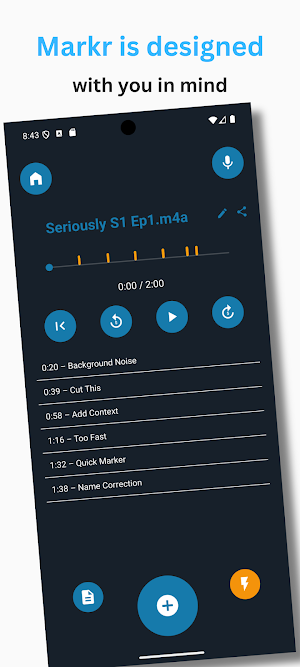 Markr: Record, Timestamp Audio Screenshot 0