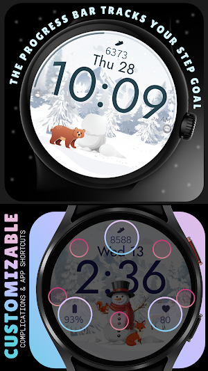 Snowman Steps watch face Screenshot 2